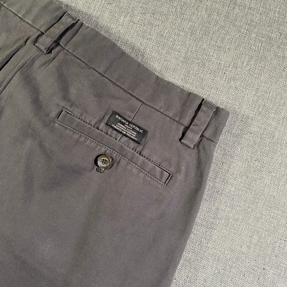 Banana Republic Emerson Chino Pants Mens‎ 35x32 Gray Casual Cotton Blend